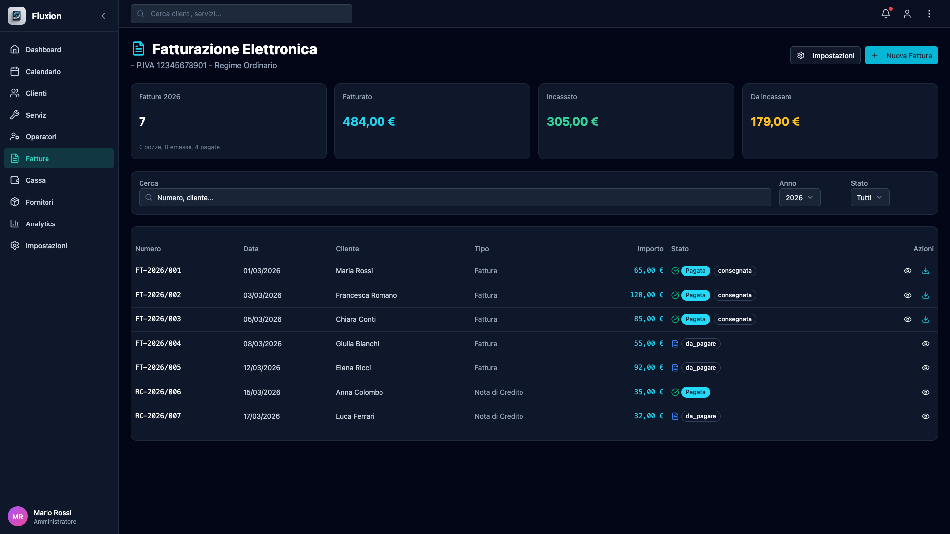 Fluxion — Fatturazione elettronica
