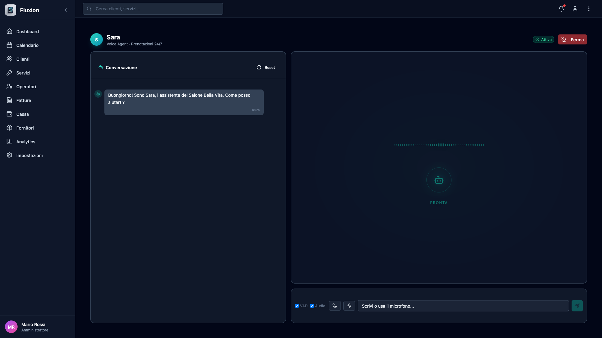 Fluxion — Sara AI voice agent